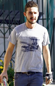 Shia LeBeouf walking with a can of Iced Tea with Ginseng and Honey outside his home in Los Angeles, California on the 27th January 2009