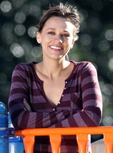 Rashida Jones at the filming set of Public Service