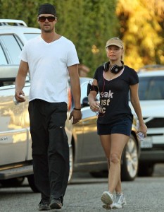 Fergie and Josh Duhamel spotted walking near their home in Brentwood, Los Angeles on Saturday afternoon, 30th January 2009