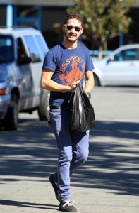 Shia LaBeouf walkimg back home after shopping at the local convenience store in Los Angeles on January 28th 2009