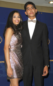 Freida Pinto and co-star Dev Patel at the 61st Annual DGA Awards held at the Hyatt Regency Century Plaza   Press Room in Los Angeles, California on the 31st of January, 2009