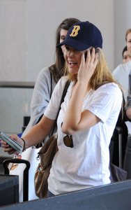 Bar Refaeli arrives at LAX Airport on February ,1st, 2009 and getting ready to depart