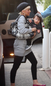 Christina Aguilera and baby Max Liron in West Hollywood on Saturday evening, 31st of January, 2009