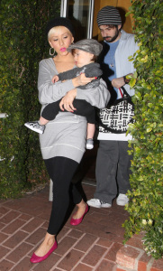 Christina Aguilera and Jordan Bratman with their son Max Liron