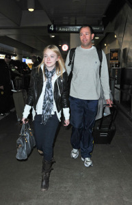 Dakota Fanning arriving at LAX Airport after being in New York City on 3rd of February 2009