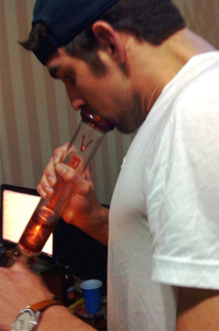 Michael Phelps the famous picture while smoking a marijuana pipe   bong