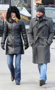 Claire Danes pics with her boyfriend Hugh Dancy out on a walk in New York City on Friday January 9th 2009