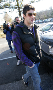 Michael Phelps recent public appearance after a training session in his home town of Baltimore on February 5th 2009