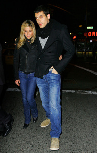 Jennifer Aniston and John Mayer leaving La Esquina after sharing a romantic dinner