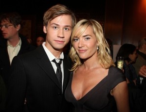 David Kross with actress Kate Winslet at the reception for the premiere of The Reader at the Ziegfeld Theater on December 3  2008 in New York City