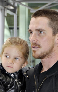 Christian Bale with his daughter Emmeline at Londons Heathrow International Airport