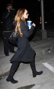 Lindsay Lohan lands in New York City JFK International Airport