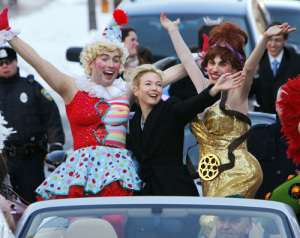 Renee Zellweger pictures during the Woman of the Year parade on the streets of Cambridge Massachusetts on February 5th 2009