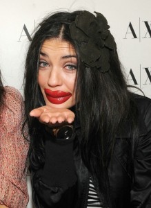 Jessica Szohr at the Kiss For a Cause booth