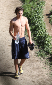 Zac Efron topless hiking on the outskirts of Los Angeles yesterday afternoon February 10th 2009 3