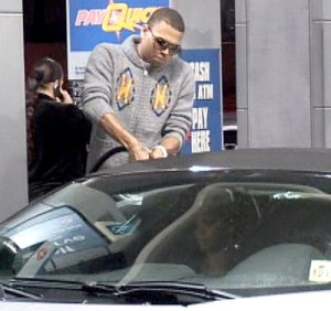 Chris Brown and Rihanna at Franklin and Gower gas station in Los Angeles California minutes before the abuse incident that left Rihanna injured 2