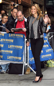 Bar Refaeli arrives at the Ed Sullivan Theater