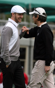 Justin Timberlake and Ray Romano playing in the 3M Celebrity Golf Challenge