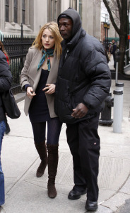 Blake Lively arrives to the filming set of Gossip Girl in New York City on February 12th 2009 2