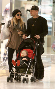 Nicole Richie and Benji Madden shopping at the Beverly Center with their daughter Harlow Winter on February 12th 2009 2