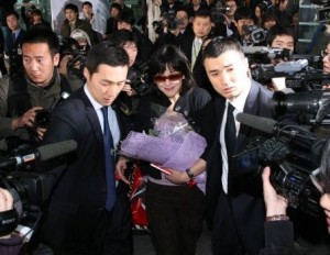 Sophie Marceau arrives at the Incheon International Airport in South Korea on February 9th 2009