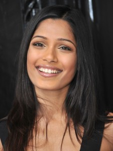 Freida Pinto arrives at the opening of Liberty of London store on February 15th 2009