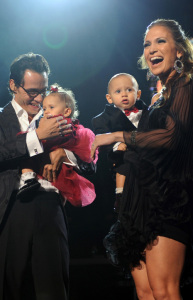 Jennifer Lopez and Marc Anthony with their kids Max and Emme