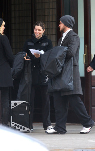 Justin Timberlake and Jessica Biel arriving with new items to Justin's recently purchased apartment in downtown New York City on February 16th 2009