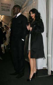 Kim Kardashian and Reggie Bush at the Tracy Reese fashion show