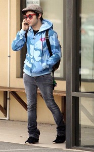 Pete Wentz from Fall Out Boy band arrives at the Perth Airport in Perth, Australia