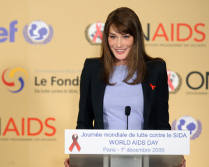 Carla Bruni Sarkozy at a press conference held at the Hotel Marigny on December 1, 2008 in Paris France