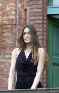 Carla Bruni Sarkozy at the Piedmontese castle in Italy founded in the 11th century