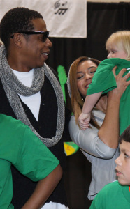 Beyonce Knowles and Jay Z attend the Sprite Green Instrument Donation on February 14th 2009 in Mesa Arizona