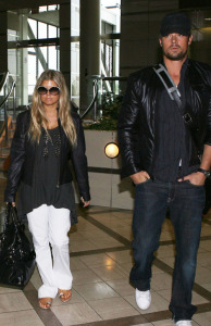 Fergie and Josh Duhamel were spotted jetting out of LAX Airport in Los Angeles on February 13th 2009 2