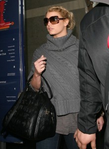 Jessica Simpson arrives at LAX airport on February 15th 2009 after performing with Rascal Flatts in New York last week 2