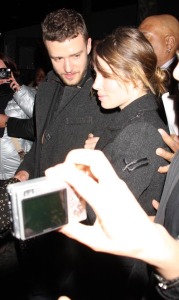 Justin Timberlake and Jessica Biel arrive at the Fashion Week tents at Bryant Park in New York City tonight after Justin William Rast show on the 16th of February 2009 3