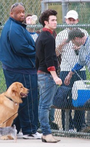 Jonas Brothers with friends at a local park in Brentwood California on February 21st 2009 2