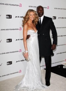 Elle Macpherson arrives with Oswald Boateng at the 17th Annual Elton John AIDS Foundation Academy Awards Viewing Party held at the Pacific Design Center in West Hollywood California on the 22nd of February 2009