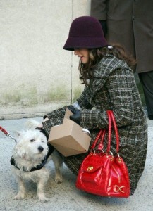 Leighton Meester on the filming set of the TV Show Gossip Girl in New York City on February 2nd 2009