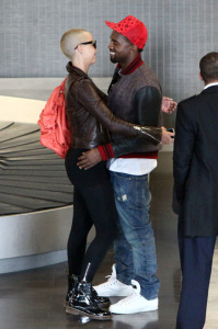 Kanye West and Amber Rose both arrive in Paris France to attend fashion week