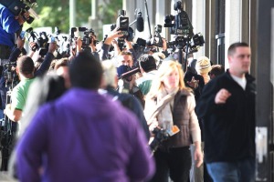 Chris Brown trial pictures outside the court paparazzis surround Chris Browns family at the Los Angeles Superior courthouse on March 5th 2009 in Los Angeles