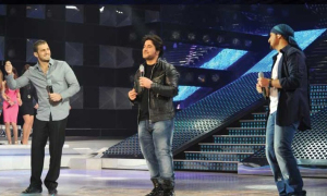 Melhem Zain with Nazem and Abdel Aziz at Star Academy Third Prime