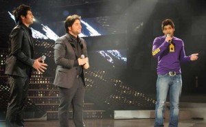 Yahia Sweis and Ibrahim Dashti with Melhem Zain at Star Academy Third Prime