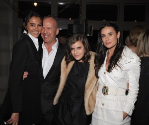 Emma Heming with Bruce Willis and his daughter Tallulah Belle Willis and actress Demi Moore at the after party for The Screening of Flawless at The Soho Grand Penthouse on March 24th 2008 in New York City 2