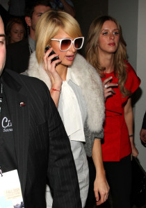 Nicky Hilton arrives with sister Paris Hilton at the Mercedes Benz Fashion Week 2009 at Bryant Park in New York City on February 17th 2009 1