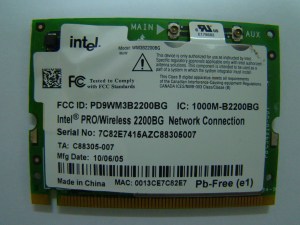 Intel pro wireless 2200BG front side sticker