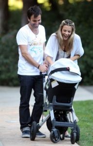 Alessandra Ambrosio first pictures of baby daughter Anja Louise with her husband Jamie Mazur in front of their home in California on October 30th 2008 4