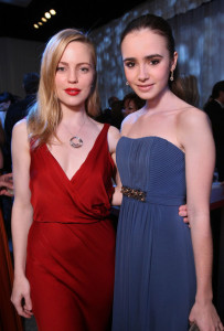 Melissa George and Lily Collins at the Montblanc Signature for Good Charity event held at Paramount Studios on February 20th 2009 in Los Angeles California