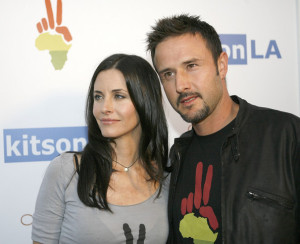 Courteney Cox and husband David Arquette arrive at the OmniPeace Event on June 21st 2007