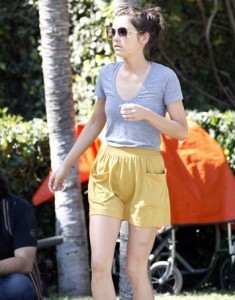 Jessica Stroup On The filming set of 90210 on March 25th 2009